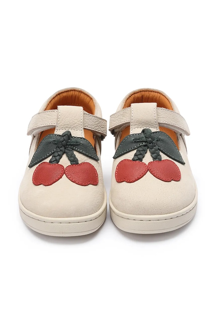 Dievča Detské kožené poltopánky Donsje Lowy Shoes Cherry 2029102 béžová