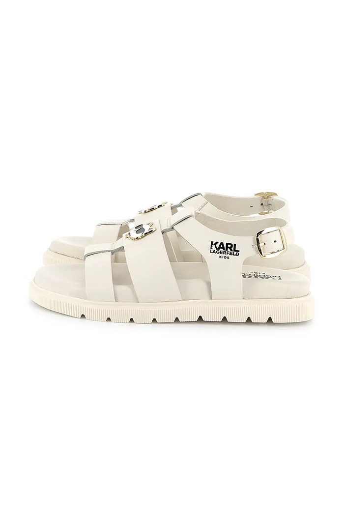 Детски сандали от кожа Karl Lagerfeld Z30372.36.39 бежов SS25