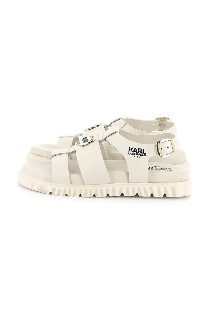 Детски сандали от кожа Karl Lagerfeld Z30372.36.39 бежов SS25