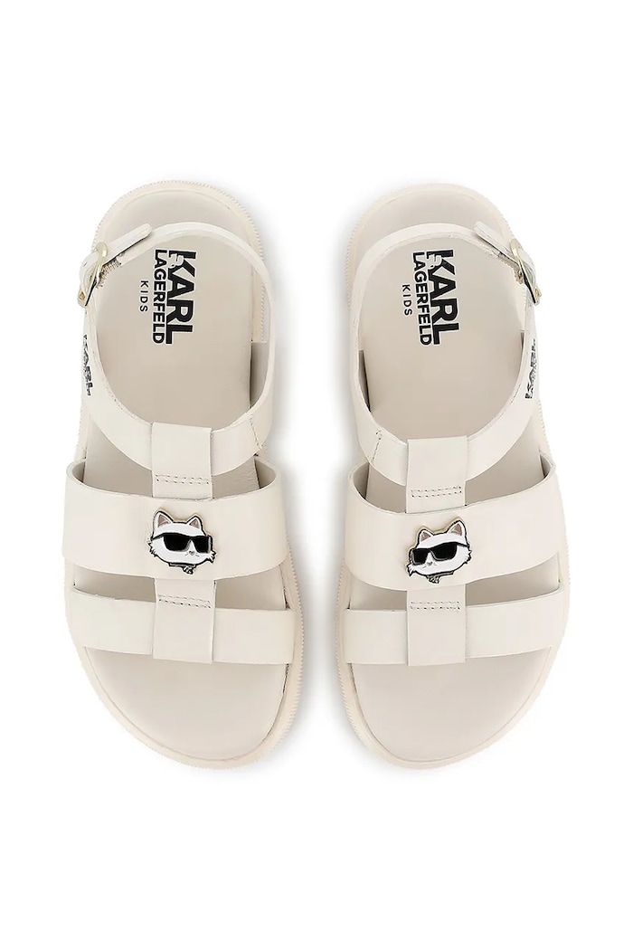 Детски сандали от кожа Karl Lagerfeld бежов Z30372.36.39