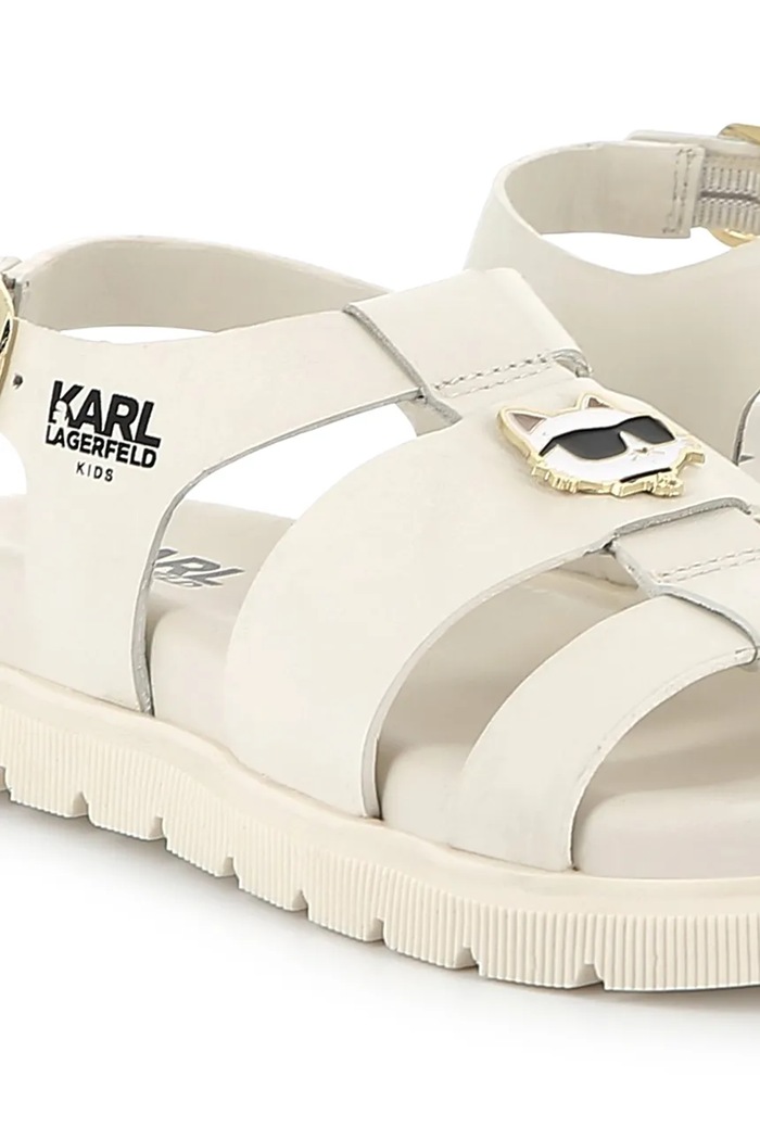Детски сандали от кожа Karl Lagerfeld Z30372.36.39 бежов
