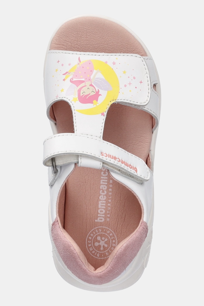 Sandale din piele pentru copii Biomecanics 252140 alb