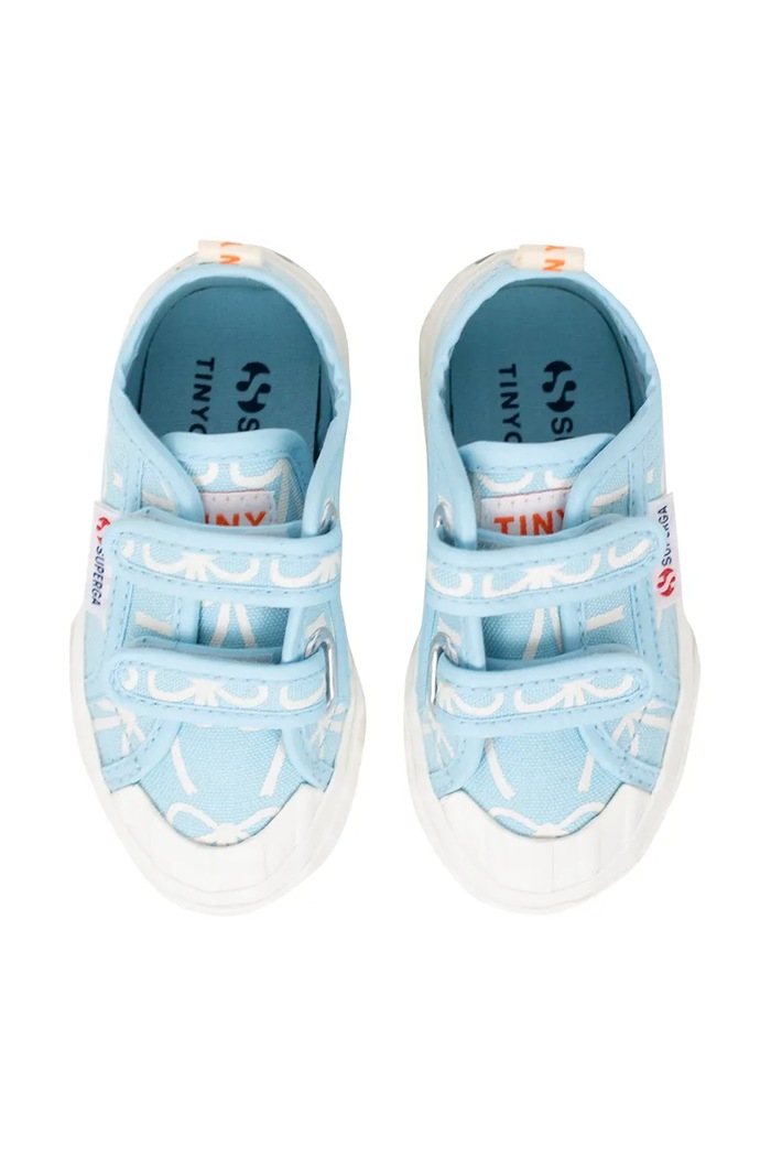 Dječje tenisice Tinycottons BOWS SNEAKERS X SUPERGA plava SS25.904