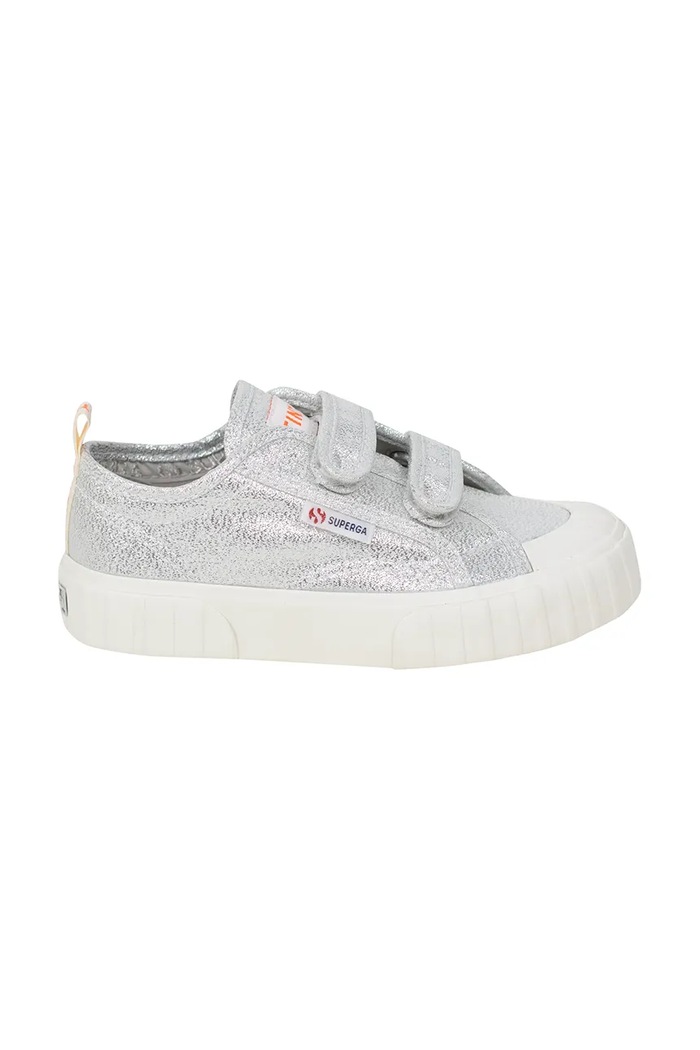 Dětské tenisky Tinycottons METALLIC SNEAKERS X SUPERGA nízký stříbrná SS25.911