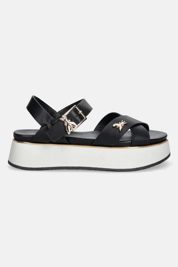 Patrizia Pepe Girl sandały skórzane PPJ334 czarny SS25