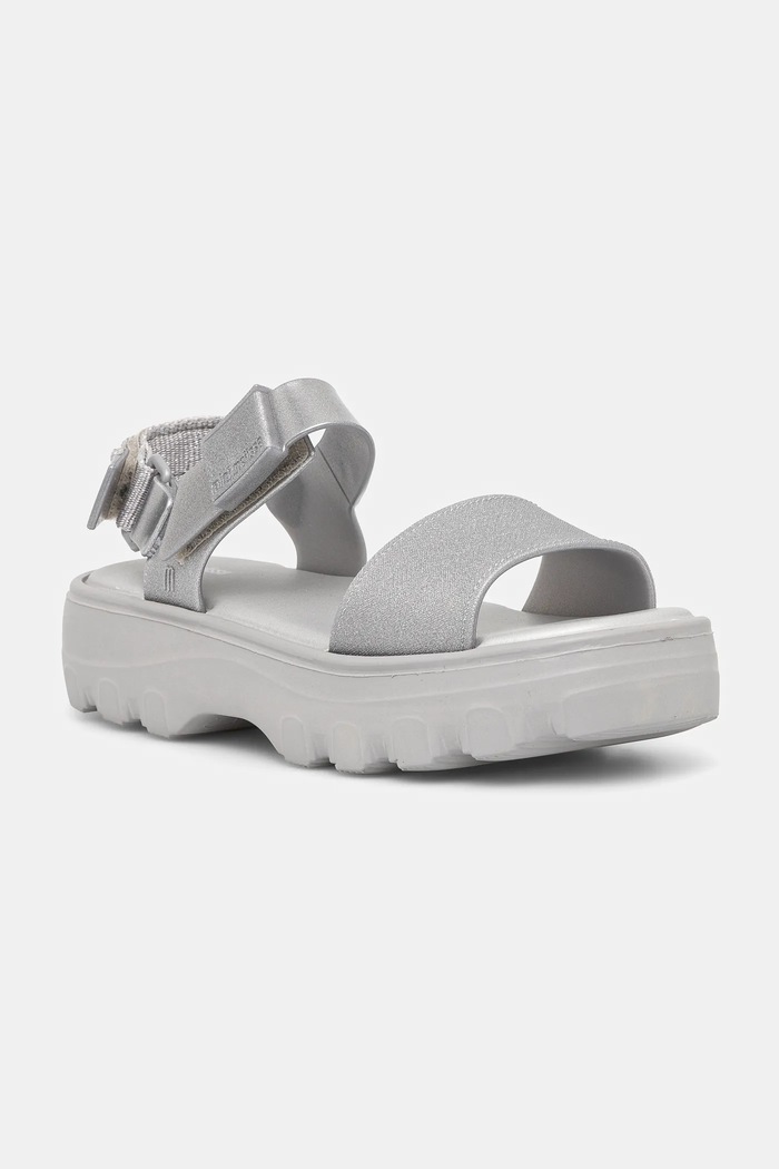 Melissa sandále na platforme detské KICK OFF SANDAL Planet friendly strieborná M.35692