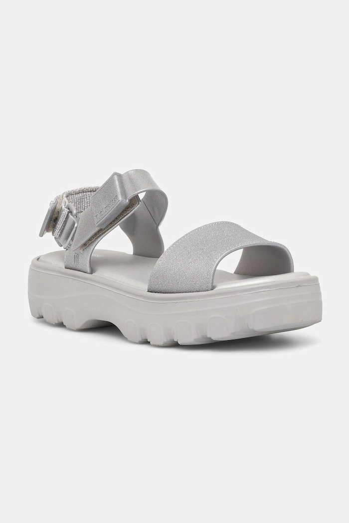 Melissa sandále na platforme detské KICK OFF SANDAL Planet friendly strieborná M.35692
