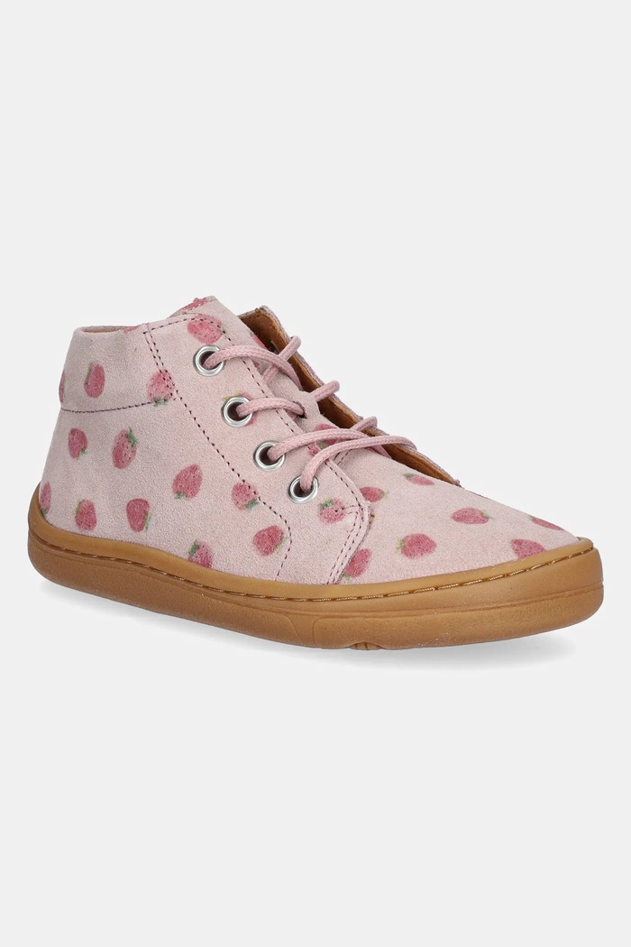 Froddo Pantofi din piele intoarsa pentru copii BAREFOOT FIRST STEP LACES roz G2130325.G.25.27