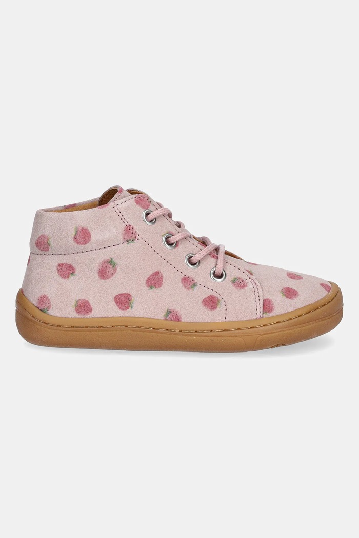 Froddo Pantofi din piele intoarsa pentru copii BAREFOOT FIRST STEP LACES G2130325.G.25.27 roz SS25