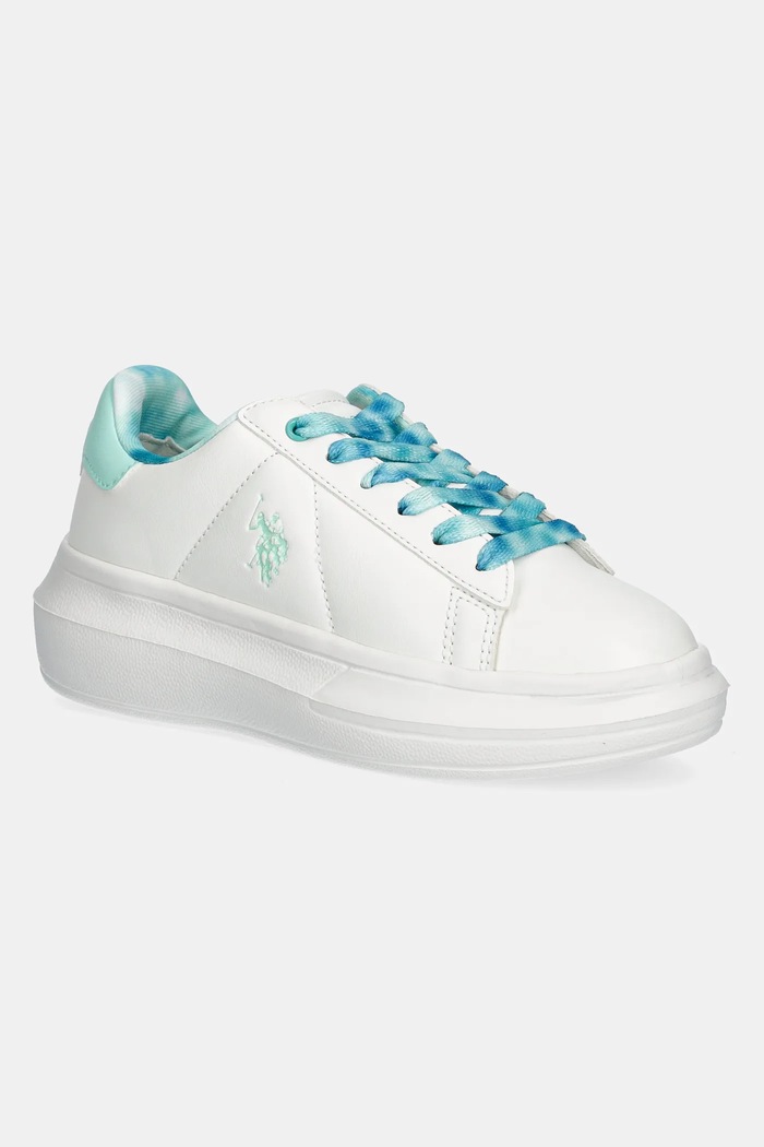 Παιδικά sneakers U.S. Polo Assn. HELIS013 απομίμηση λείου δέρματος τιρκουάζ HELIS013K.5Y3.27.34