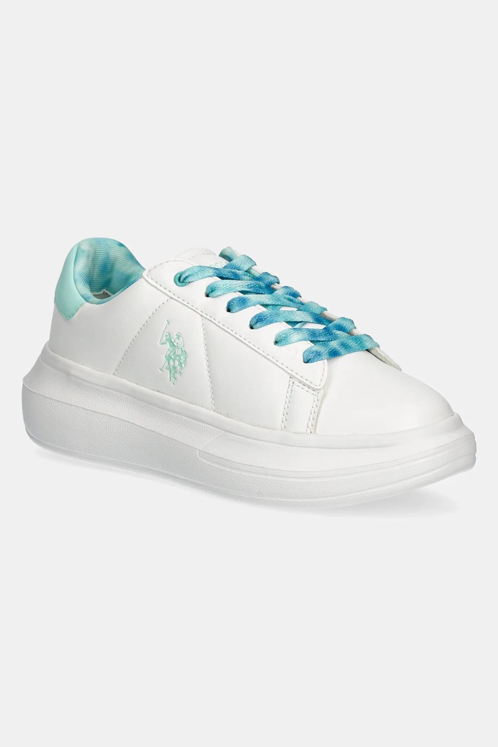 Παιδικά sneakers U.S. Polo Assn. HELIS013 απομίμηση λείου δέρματος τιρκουάζ HELIS013K.5Y3.35.39
