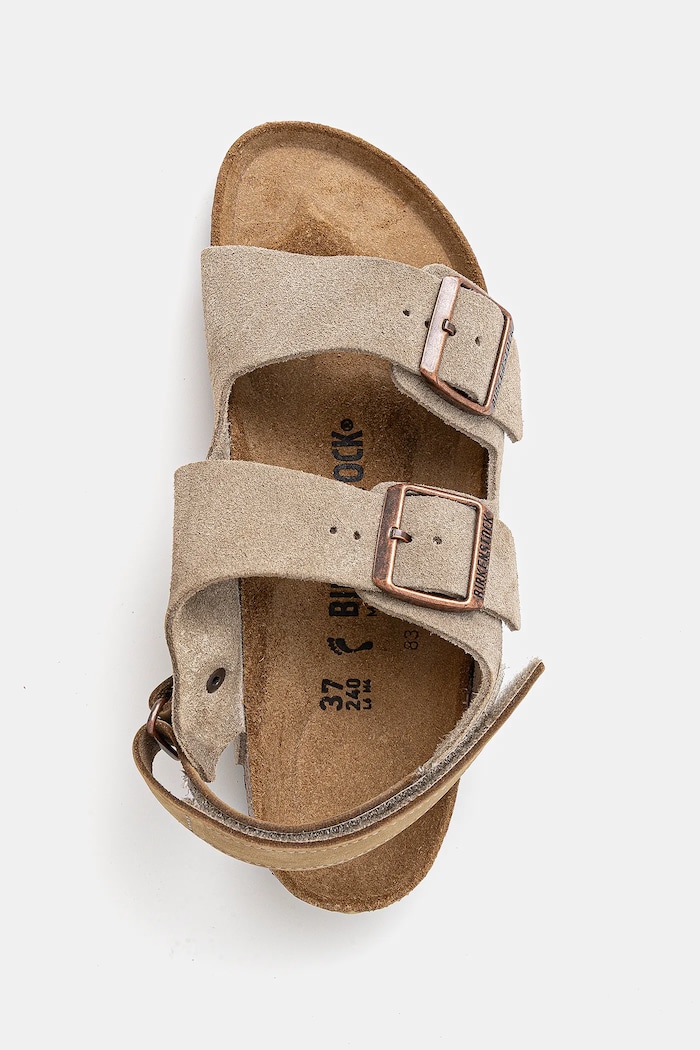 Birkenstock gyerekszandál velúrból Milano 1029471.36.39 bézs