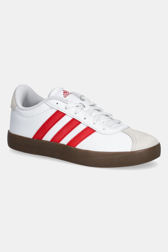 Dětské sneakers boty adidas VL COURT 3.0 přírodní kůže bílá IH3484