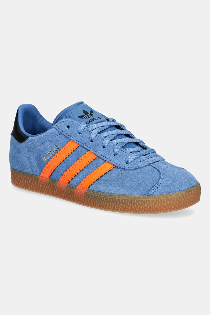 Detské semišové tenisky adidas Originals GAZELLE šnurovacie modrá JP7124