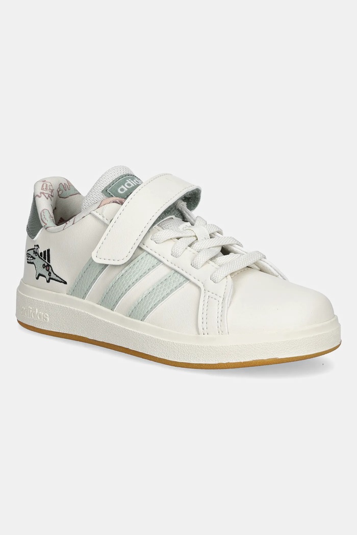 Dětské sneakers boty adidas DINO GRAND COURT imitace kůže béžová JI3896