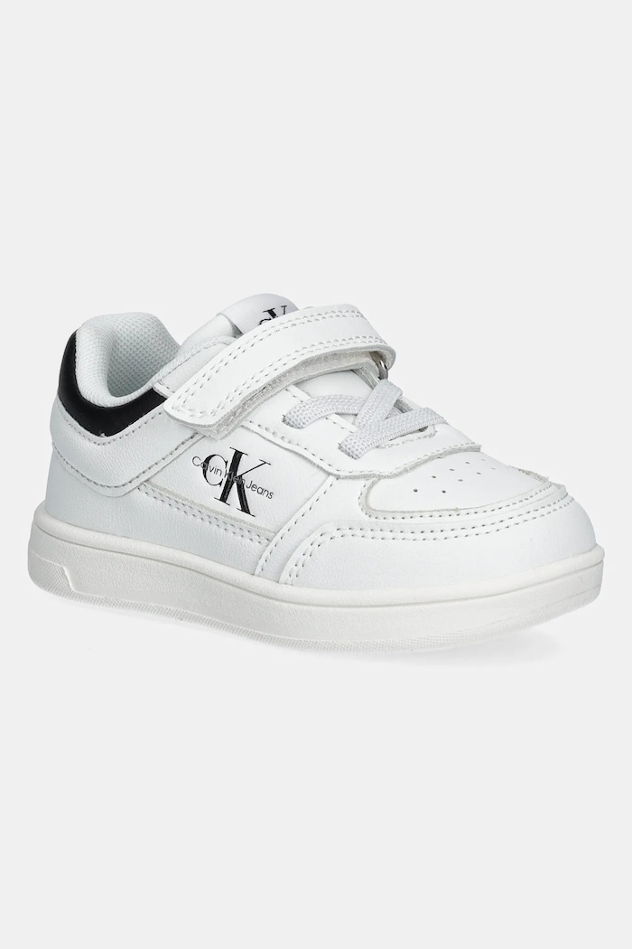 Calvin Klein Jeans sneakersy dziecięce imitacja skóry licowej biały V1X9.82077