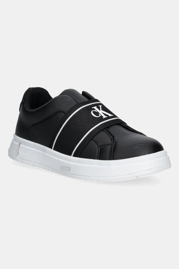 Calvin Klein Jeans sneakersy dziecięce imitacja skóry licowej czarny V3X9.82087.30.34