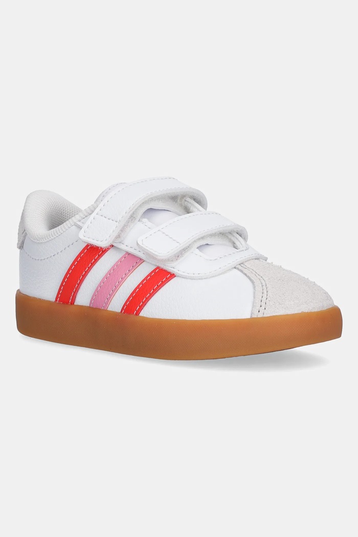 adidas sneakersy dziecięce VL COURT 3.0 skóra zamszowa biały JH6311