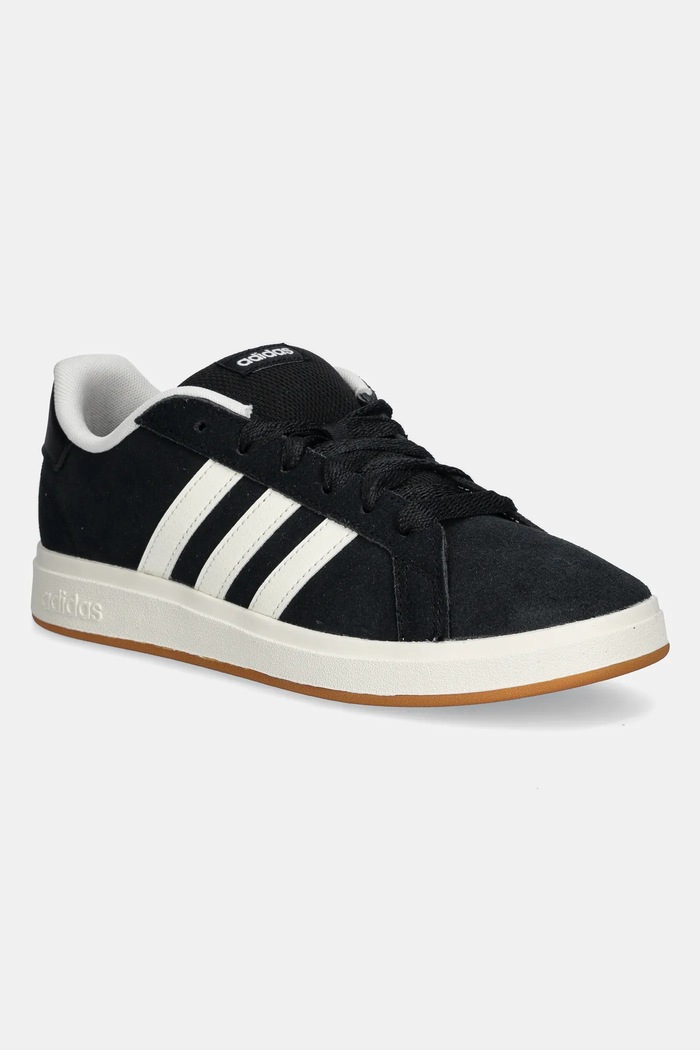 Detské semišové tenisky adidas GRAND COURT 00s imitácia kože čierna JH6178
