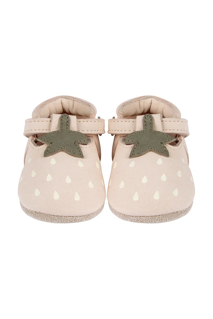Chłopiec Donsje buty zamszowe niemowlęce Nanoe Shoes Strawberry 1005003 beżowy