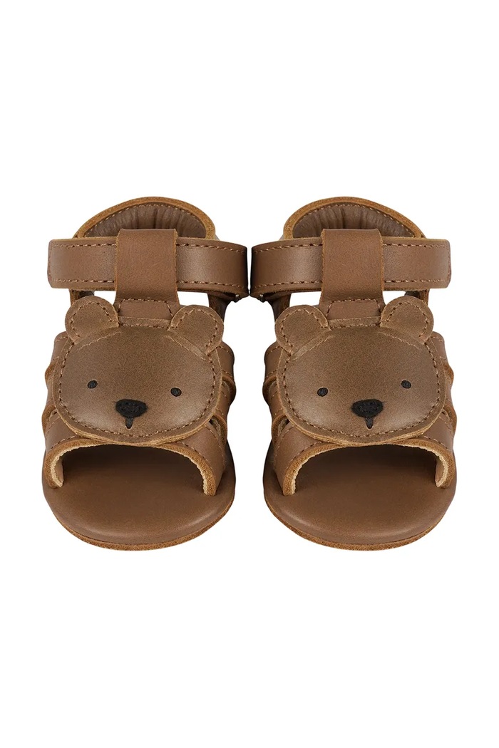 Chłopiec Donsje sandały skórzane niemowlęce Diedan Sandals Bear 1039602 brązowy