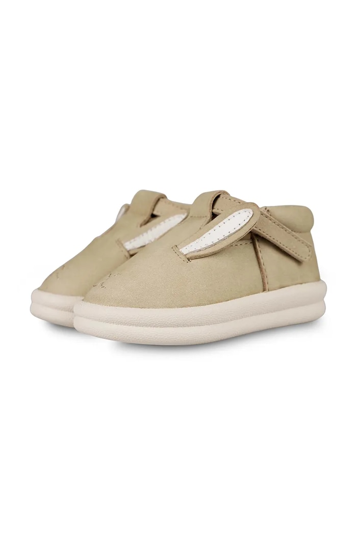 CHLAPEC Dětské nubukové polobotky Donsje Zazo Classic Shoes Bunny 1503502 béžová