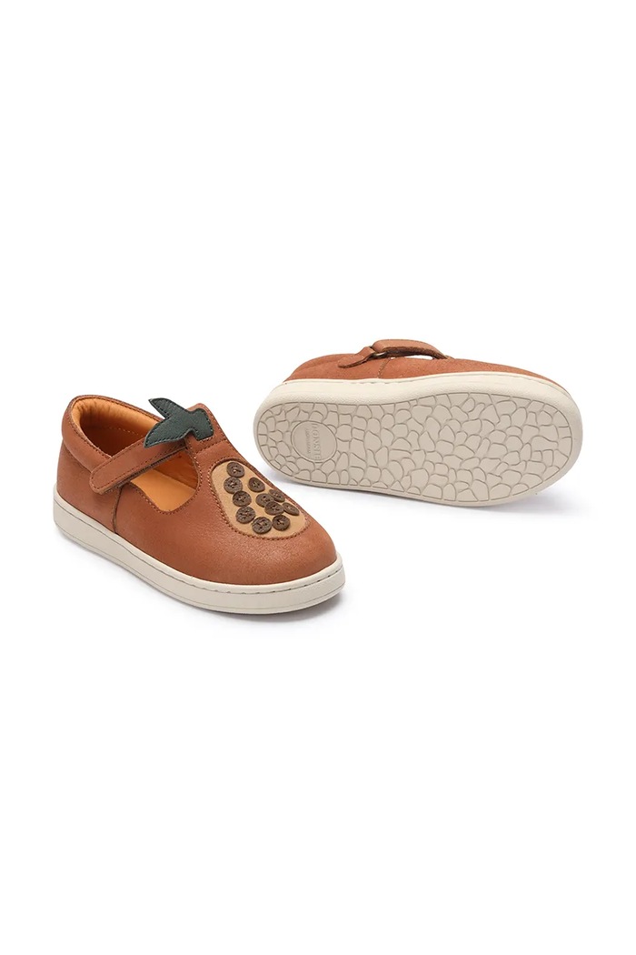 Donsje półbuty skórzane dziecięce Lowy Shoes Papaya brązowy 2029103