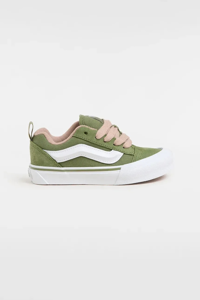 Detské tenisky Vans Knu Skool semišová koža zelená VN000CYUZBF1