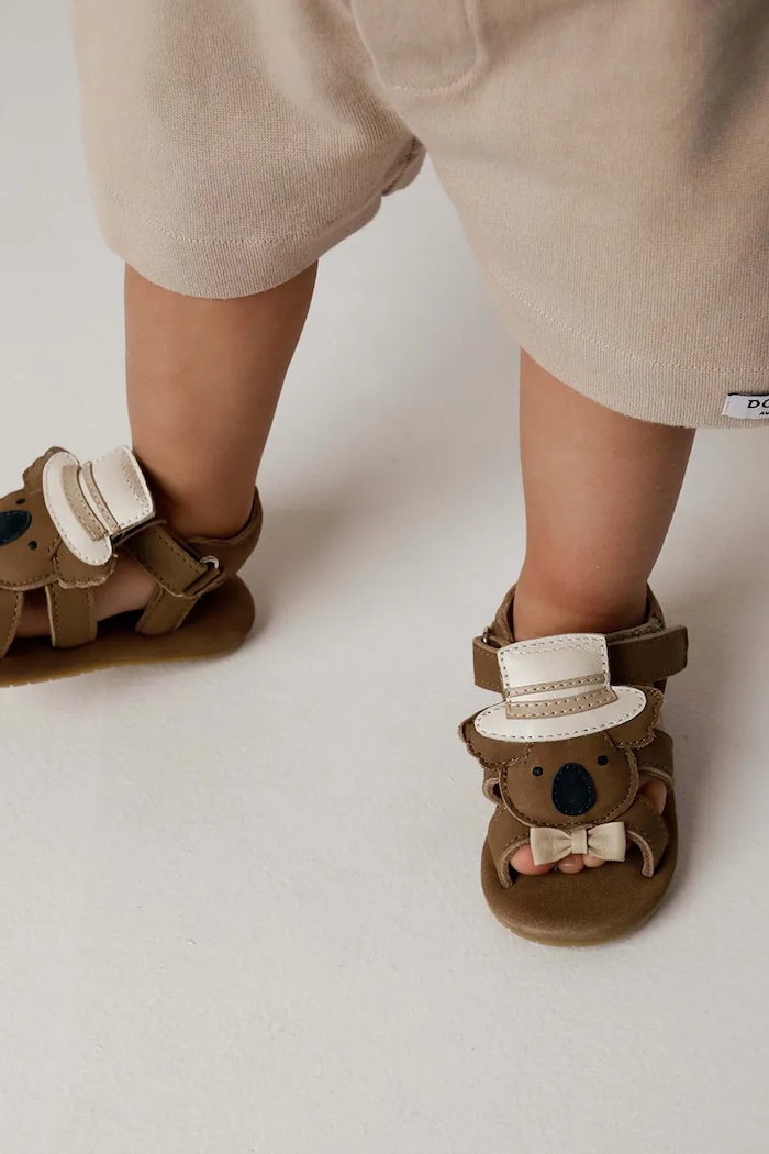 Detské kožené sandále Donsje Stelloux Sandals Groom Darčekový box hnedá 1041302