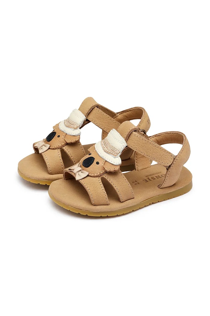 Παιδικά δερμάτινα σανδάλια Donsje Hilley Sandals Groom 1501602 καφέ SS25