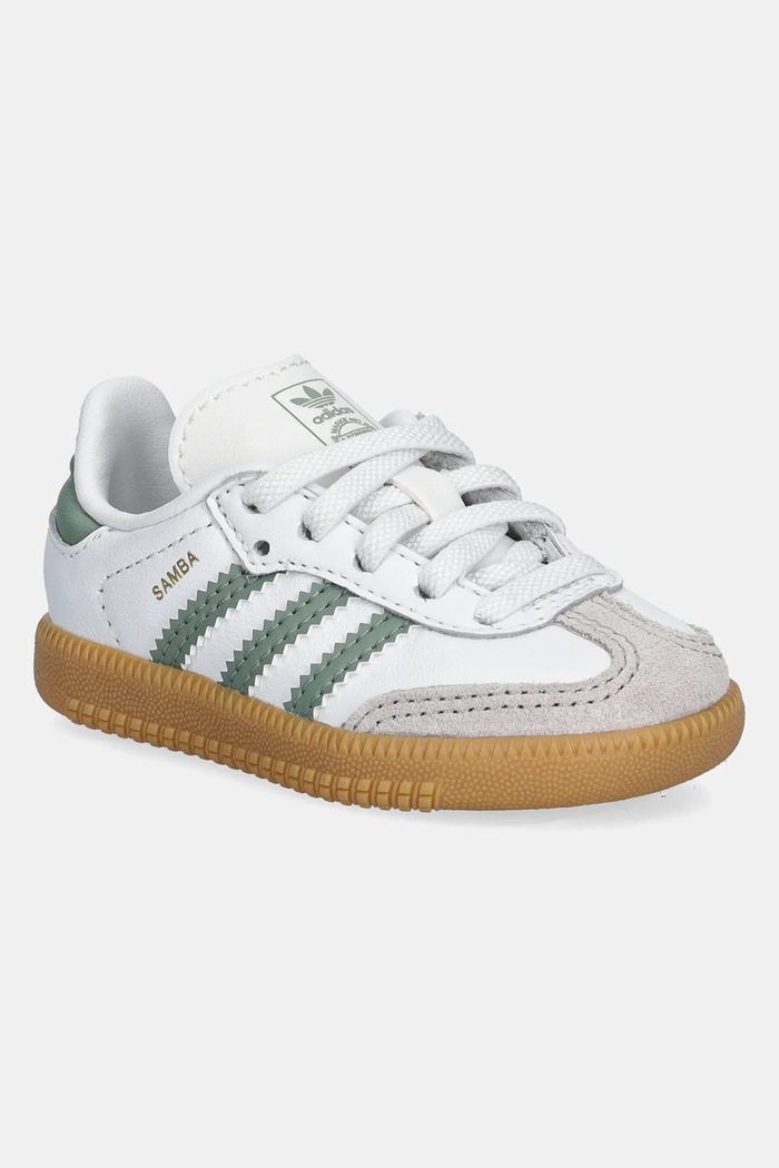 adidas Originals sneakersy skórzane dziecięce SAMBA OG skóra zamszowa zielony JP5487