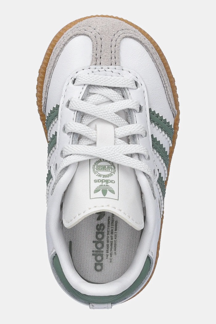 adidas Originals sneakersy skórzane dziecięce SAMBA OG zielony JP5487
