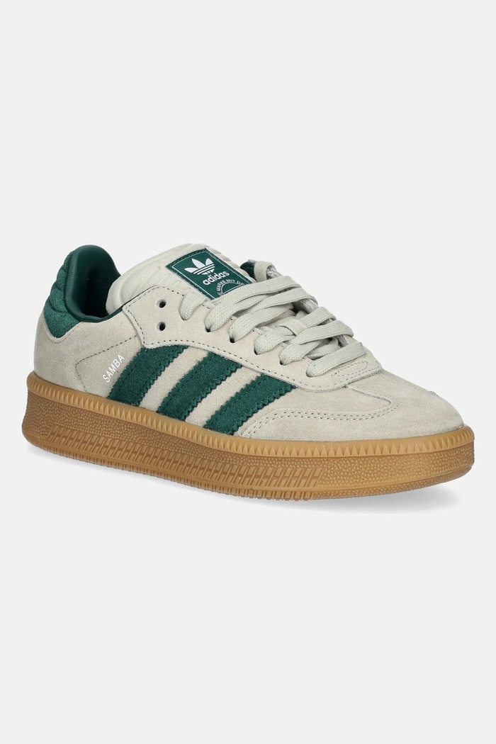 adidas Originals velúr sportcipő SAMBA XLG textil zöld JQ9886