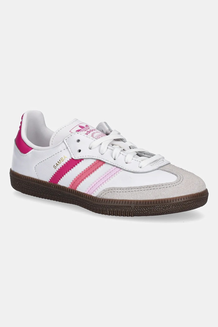 adidas Originals sneakersy skórzane dziecięce SAMBA OG skóra zamszowa różowy JP5494