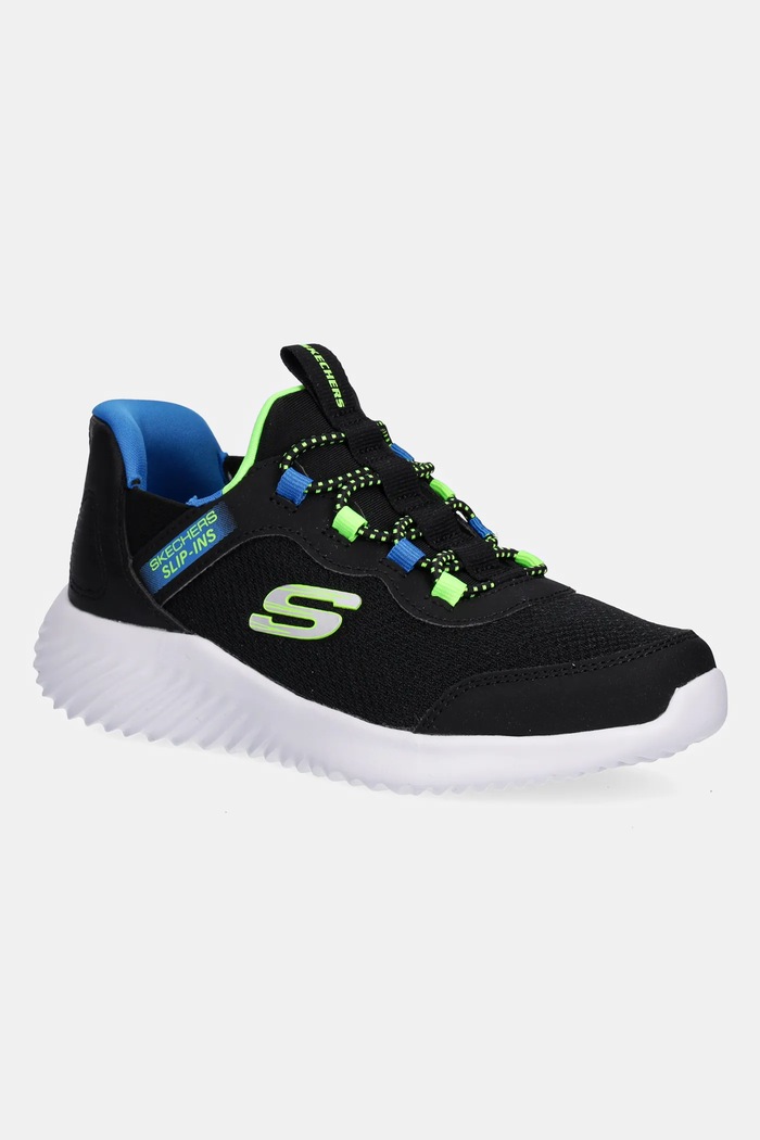 Παιδικά sneakers Skechers BOUNDER απομίμηση λείου δέρματος μαύρο 403822L