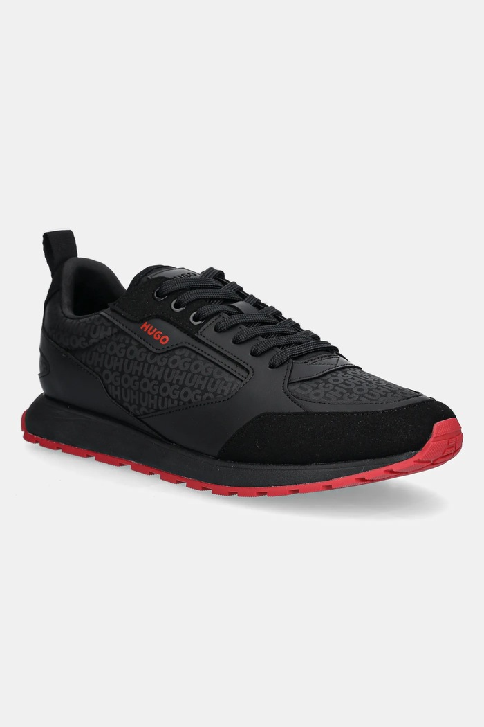 HUGO sneakersy Icelin imitacja skóry licowej czarny 50536205.006