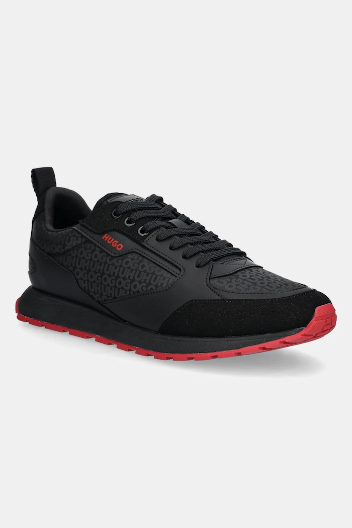 HUGO sneakersy Icelin imitacja skóry licowej czarny 50536205.006