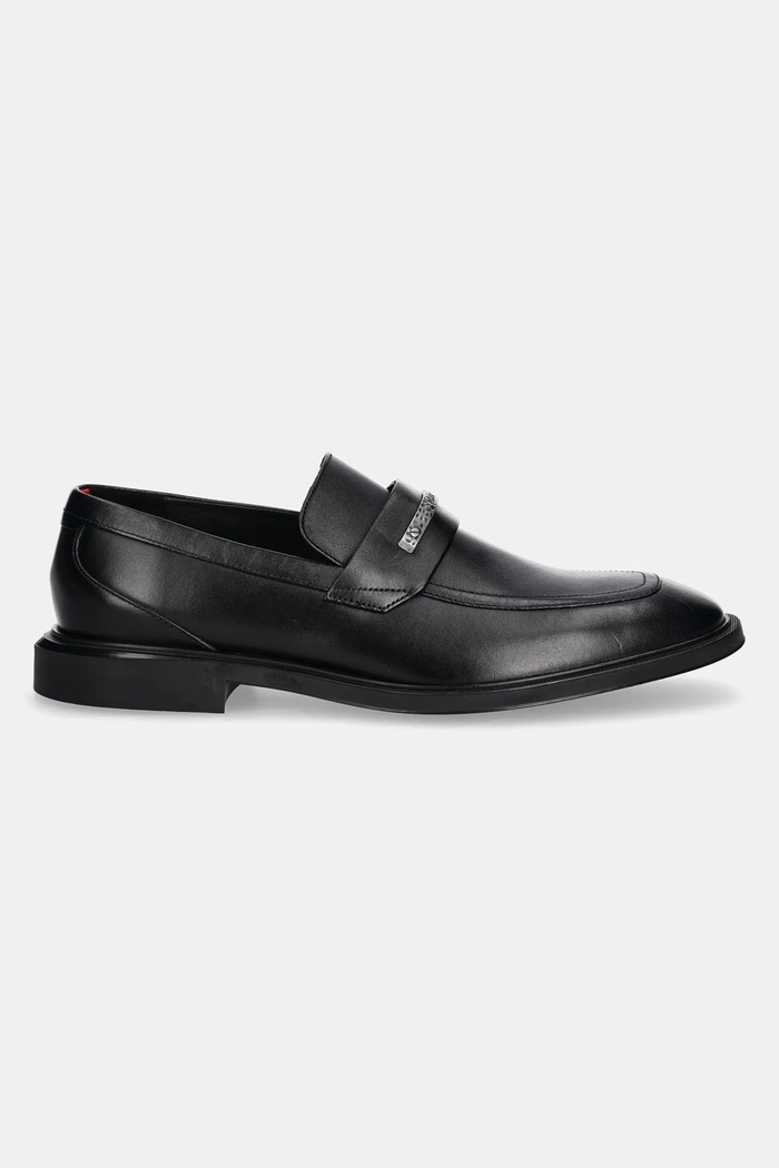 HUGO mokasyny skórzane Gryff 50536178.001 czarny SS25