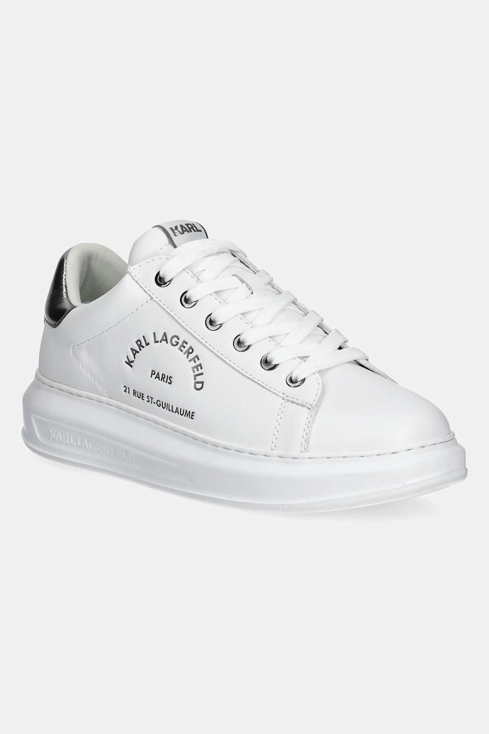Kožené tenisky Karl Lagerfeld KAPRI MENS nízký bílá KL52538K.01S