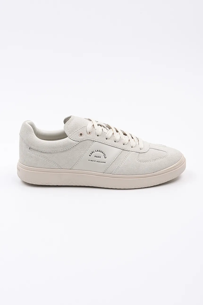 Karl Lagerfeld sneakersy skórzane ATLAS skóra zamszowa beżowy KL51837.5T1