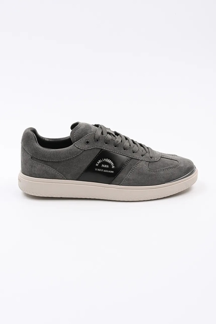 Karl Lagerfeld sneakersy skórzane ATLAS skóra zamszowa szary KL51837.555