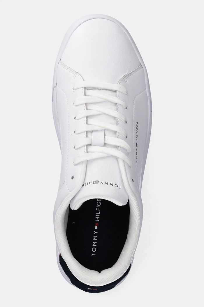 Tommy Hilfiger TH COURT LTH DETAIL ESS sneakersy męskie skórzane biały FM0FM05367
