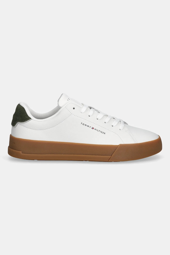 Tommy Hilfiger TH COURT LTH DETAIL ESS sneakersy męskie skórzane FM0FM05367 biały SS26