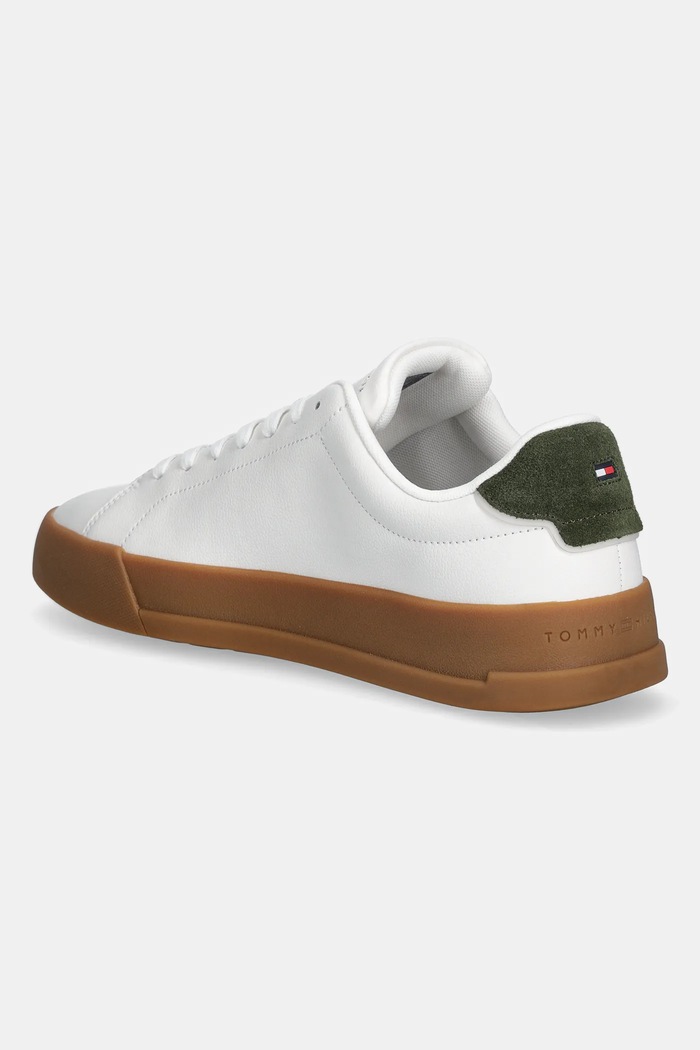 Obuwie Tommy Hilfiger TH COURT LTH DETAIL ESS sneakersy męskie skórzane FM0FM05367 biały