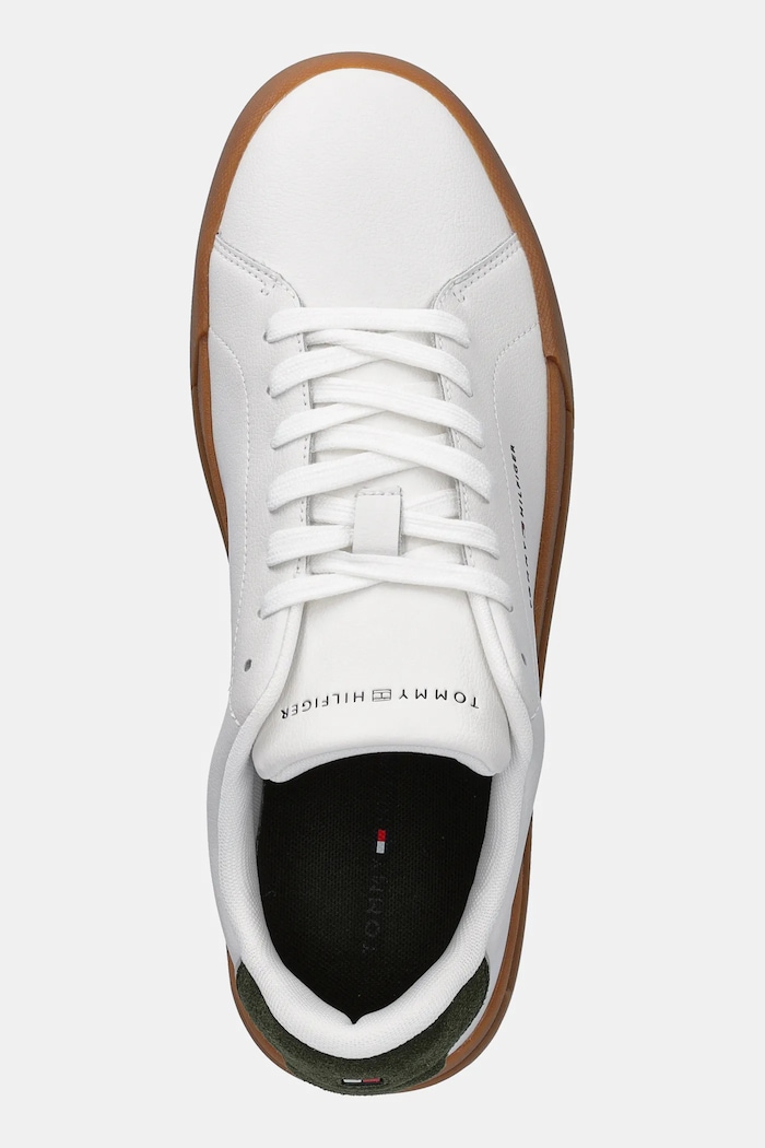 Tommy Hilfiger TH COURT LTH DETAIL ESS sneakersy męskie skórzane biały FM0FM05367