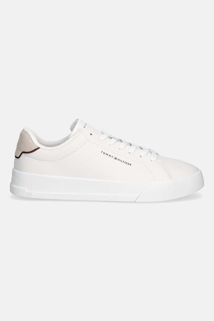 Tommy Hilfiger TH COURT LTH DETAIL ESS sneakersy męskie skórzane FM0FM05367 biały SS26
