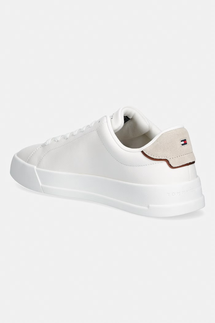 Obuwie Tommy Hilfiger TH COURT LTH DETAIL ESS sneakersy męskie skórzane FM0FM05367 biały
