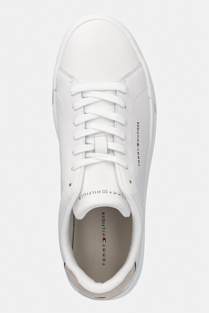 Tommy Hilfiger TH COURT LTH DETAIL ESS sneakersy męskie skórzane biały FM0FM05367