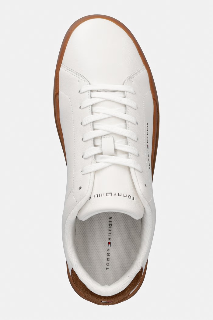 Tommy Hilfiger TH COURT LTH DETAIL ESS sneakersy męskie skórzane biały FM0FM05367