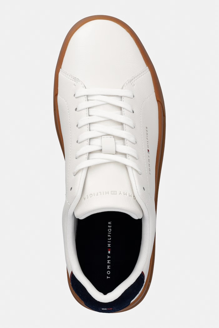 Tommy Hilfiger TH COURT LTH DETAIL ESS sneakersy męskie skórzane biały FM0FM05367